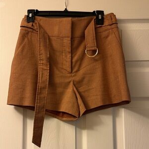 Veronica Beard Brown Belted Women Shorts 6